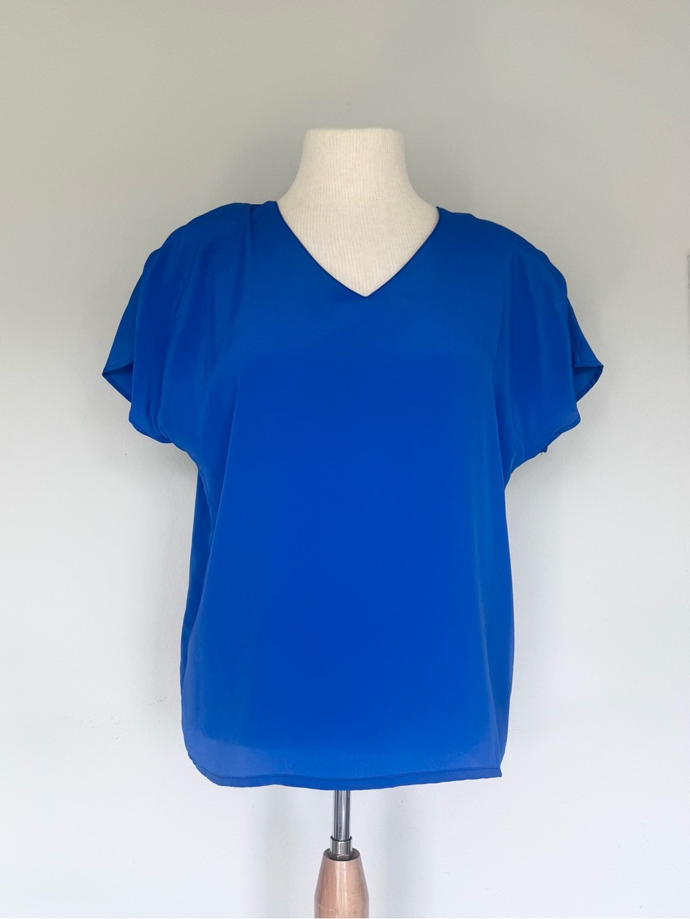 Vintage Impressions of California Royal Blue Split-Neck Blouse Med/Lg